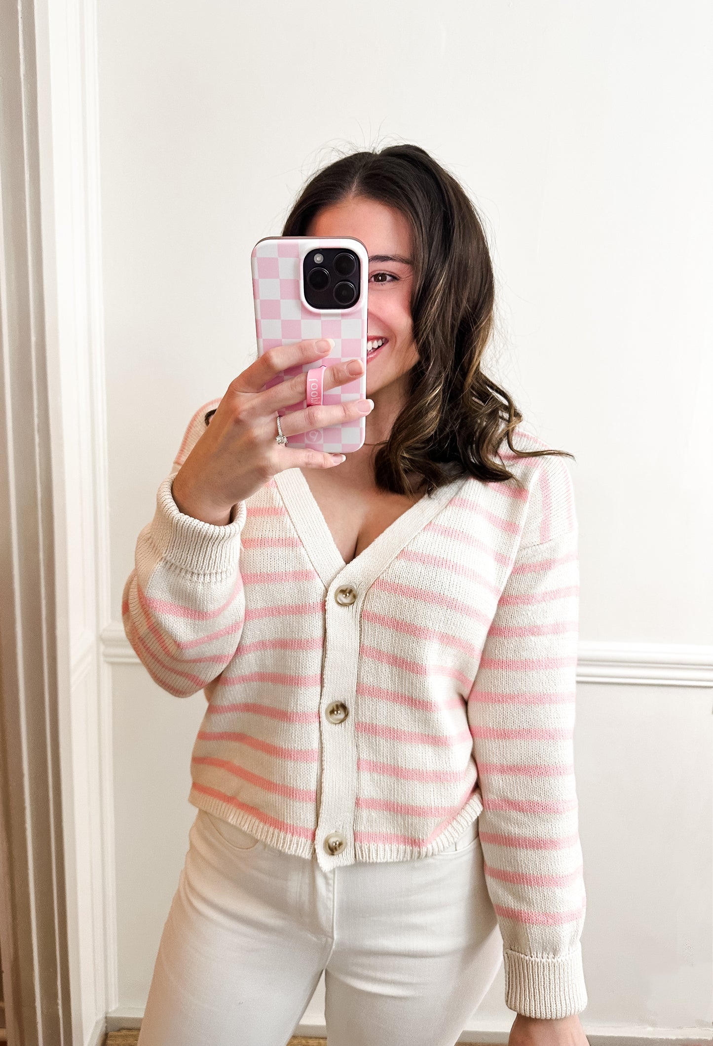 Stella Pink Stripe Cardigan