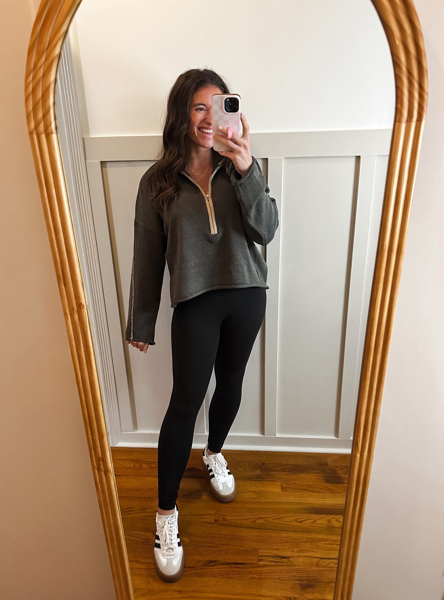 Hazel Textured Knit Half-Zip Mock-Neck Sweater