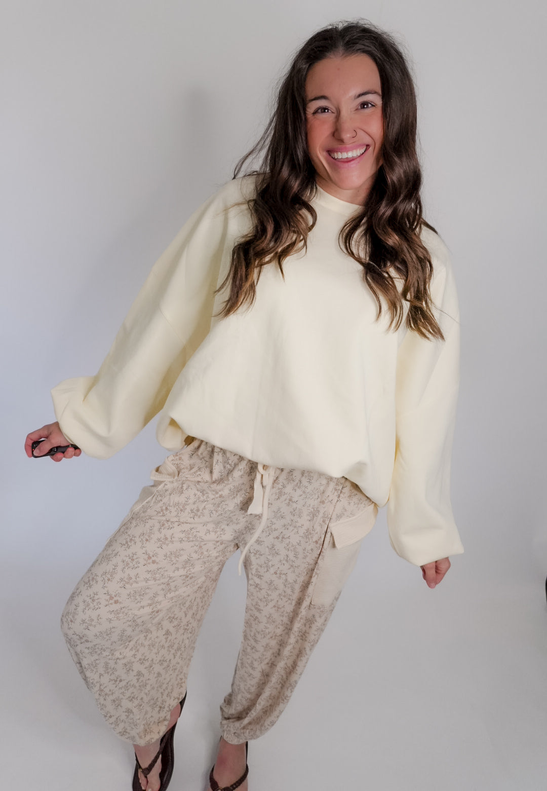 Oversized Butter Yellow Scuba Sweatshirt