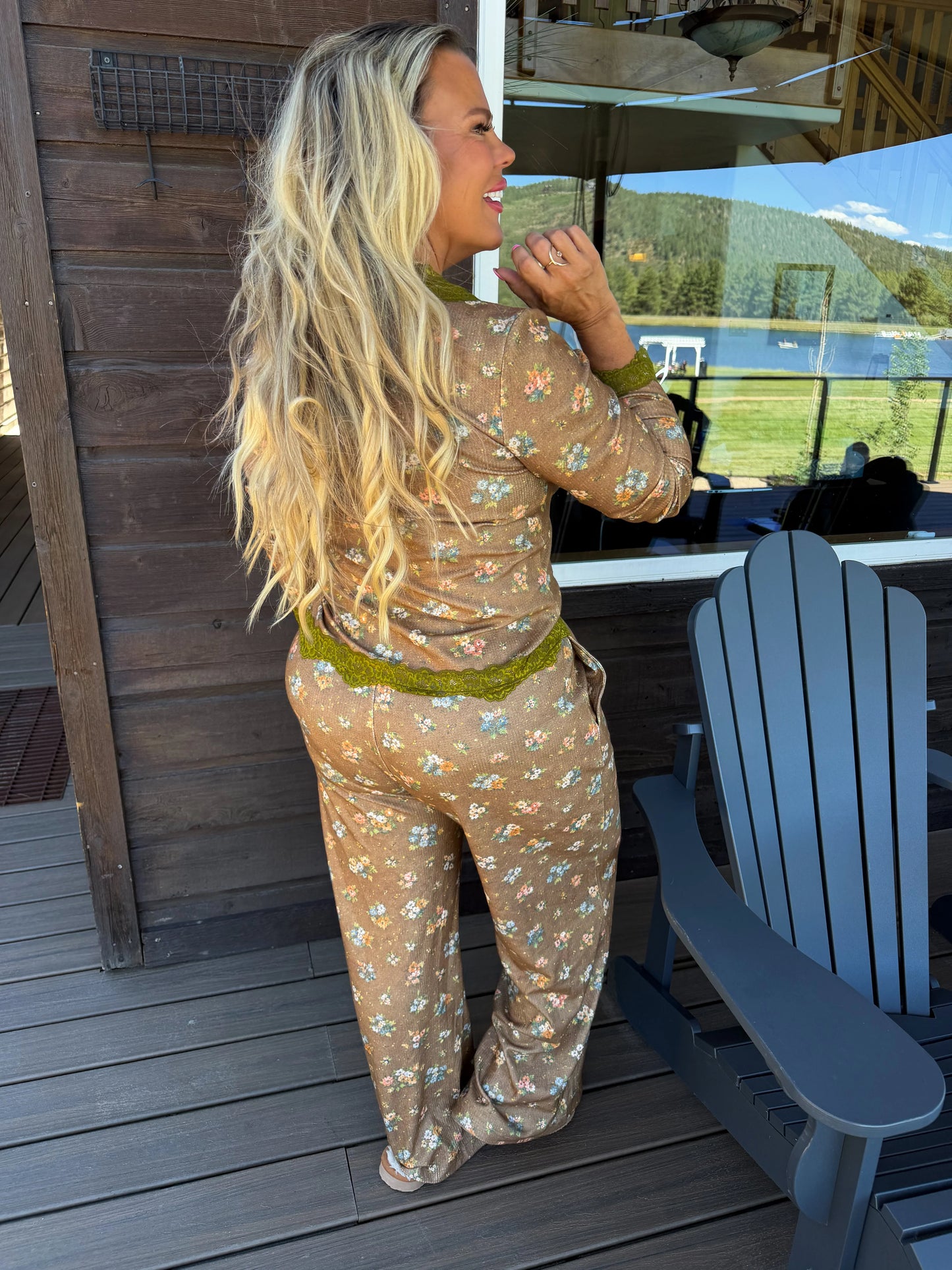PREORDER- FLORAL & LACE WAFFLE PJS