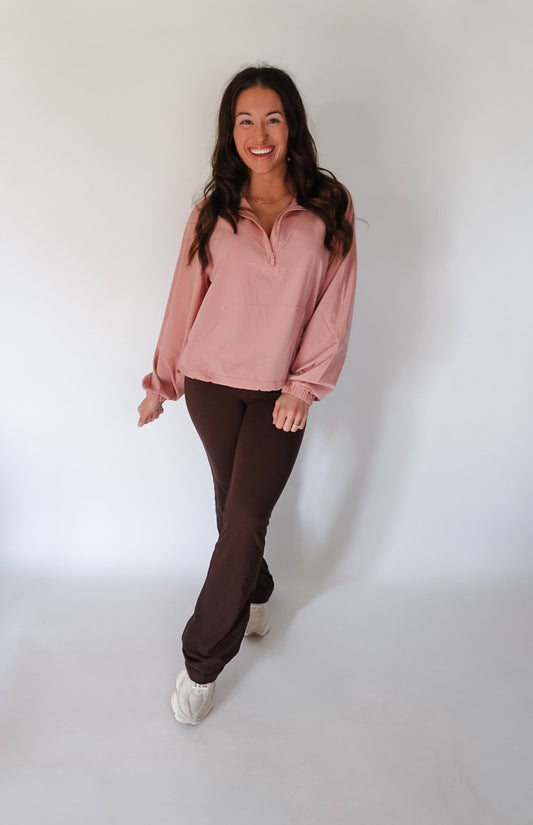 Dusty Pink Active Quarer Zip