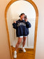 Navy 'MOTHER' Embroidered Mock Neck Sweatshirt