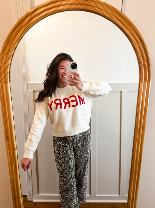 Merry Fluffy Knit Sweater