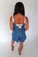PRE-ORDER Melody Denim Flared Romper Side Tie