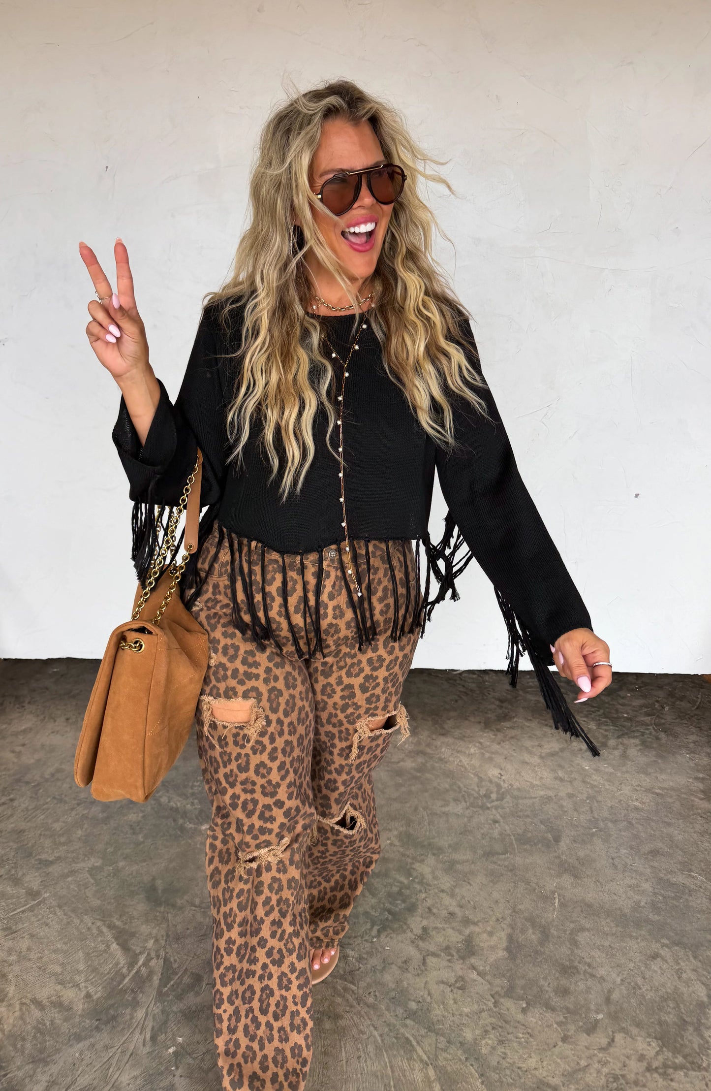 PREORDER- CHEETAH ASHLAND DISTRESSED JEANS