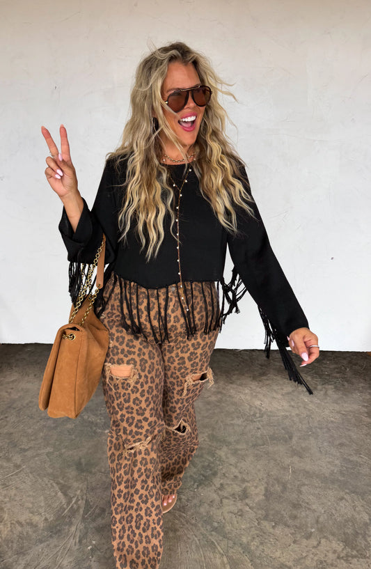 PREORDER- CHEETAH ASHLAND DISTRESSED JEANS