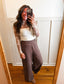 Ivory Lace Long Sleeve Mock Neck Top