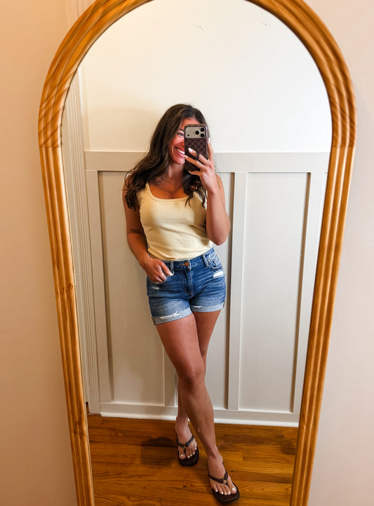 Dark Wash Risen Shorts
