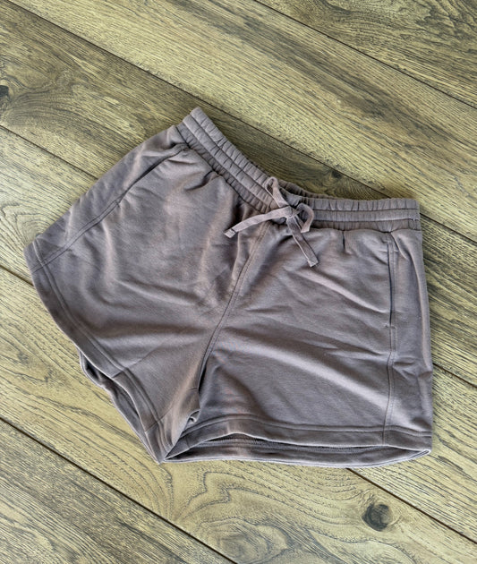 Plus Size- Smoky Brown French Terry Basic Short