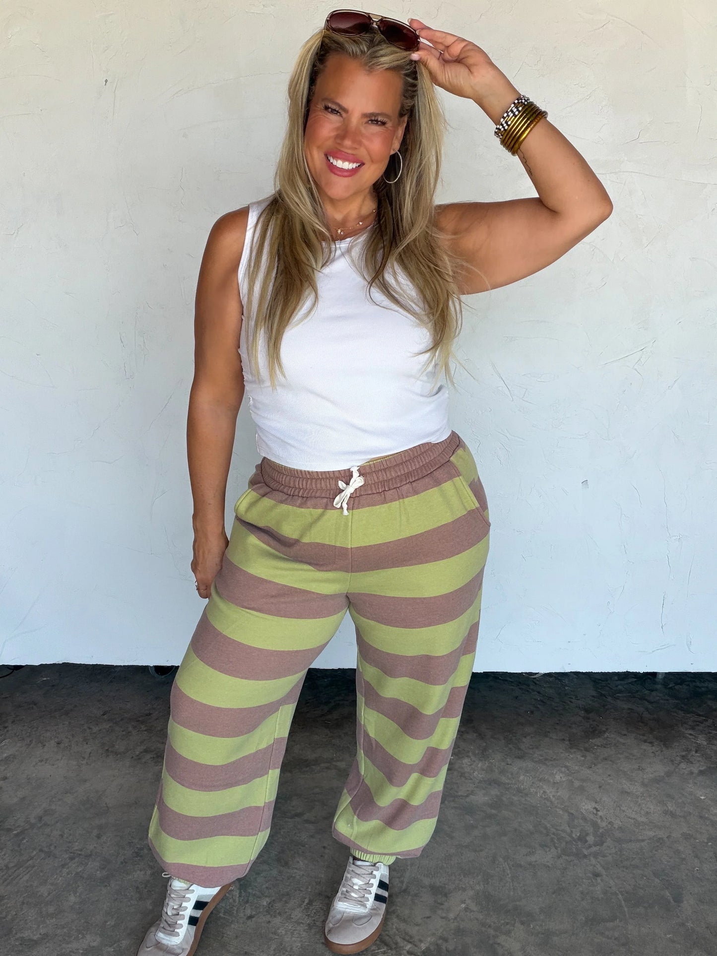 PREORDER- LILA STRIPE JOGGERS