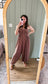 Mocha Gauze Smocked Jumpsuit
