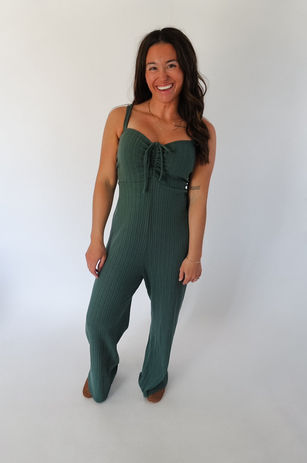 Sweetheart Ribbed Knit Jumpsuit