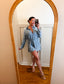 Denim Belted Button-Up Shirt Romper