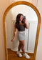 Brown and White Mid Rise Skort