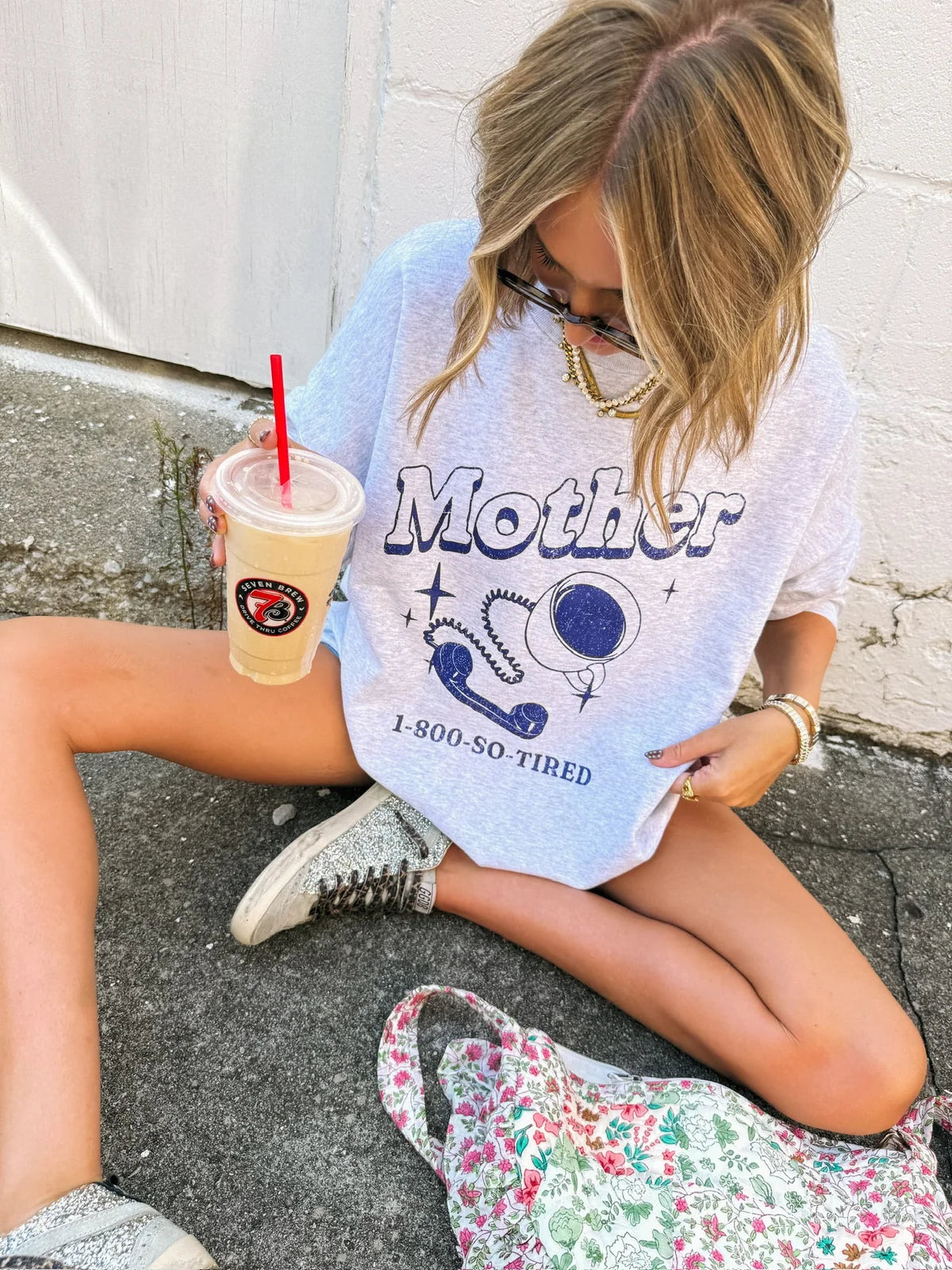 1-800-SO-TIRED MOTHER SWEATSHIRT - ASH
