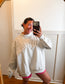 'MOTHER' Embroidered Mock Neck Sweatshirt