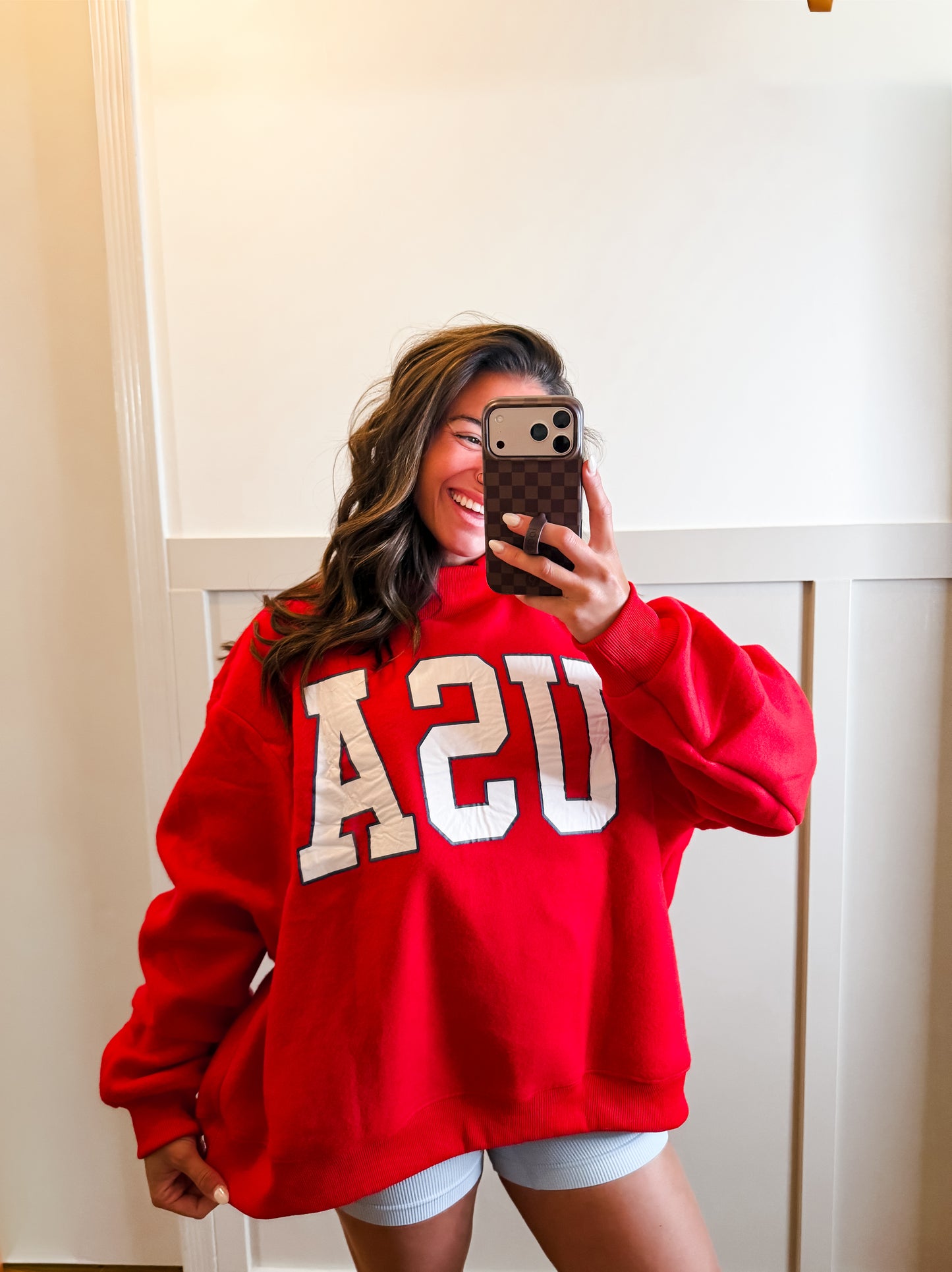 Red 'USA & FLAG' Reversible MockNeck Sweatshirt
