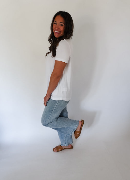 White Modal Short Sleeve Tee