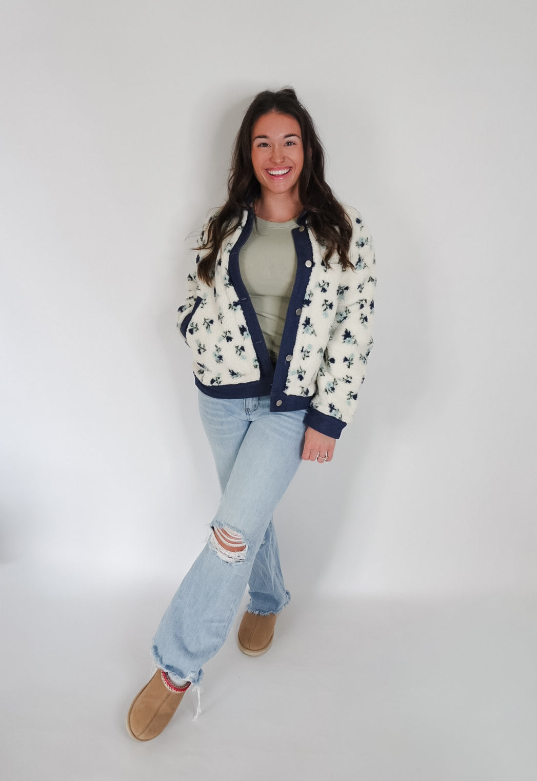 Flora Floral Button Down Jacket