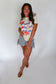 Georgia Plaid Side-Tie Shorts