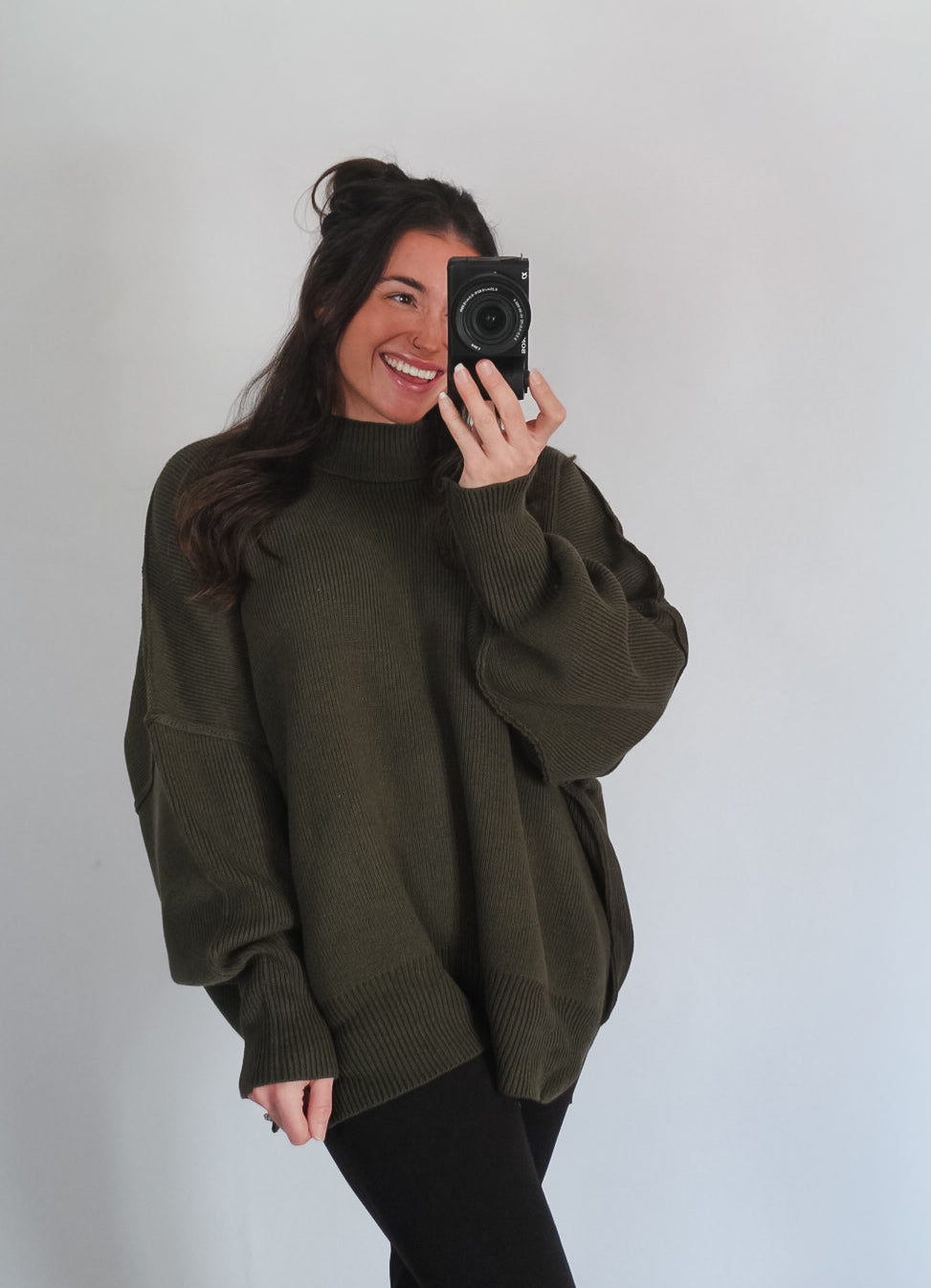 RESTOCK Dark Olive Relax Fit Sweater