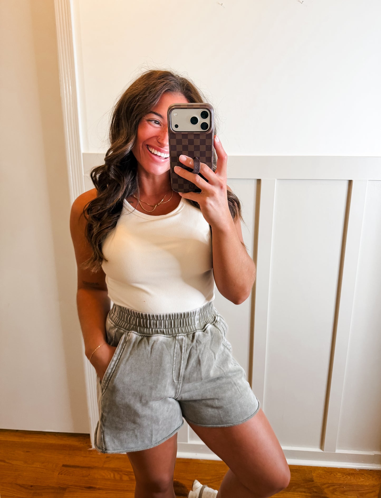 Olive Mineral Washed Terry Short