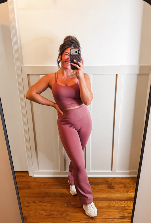 Venice Seamless-Front Flare Pants