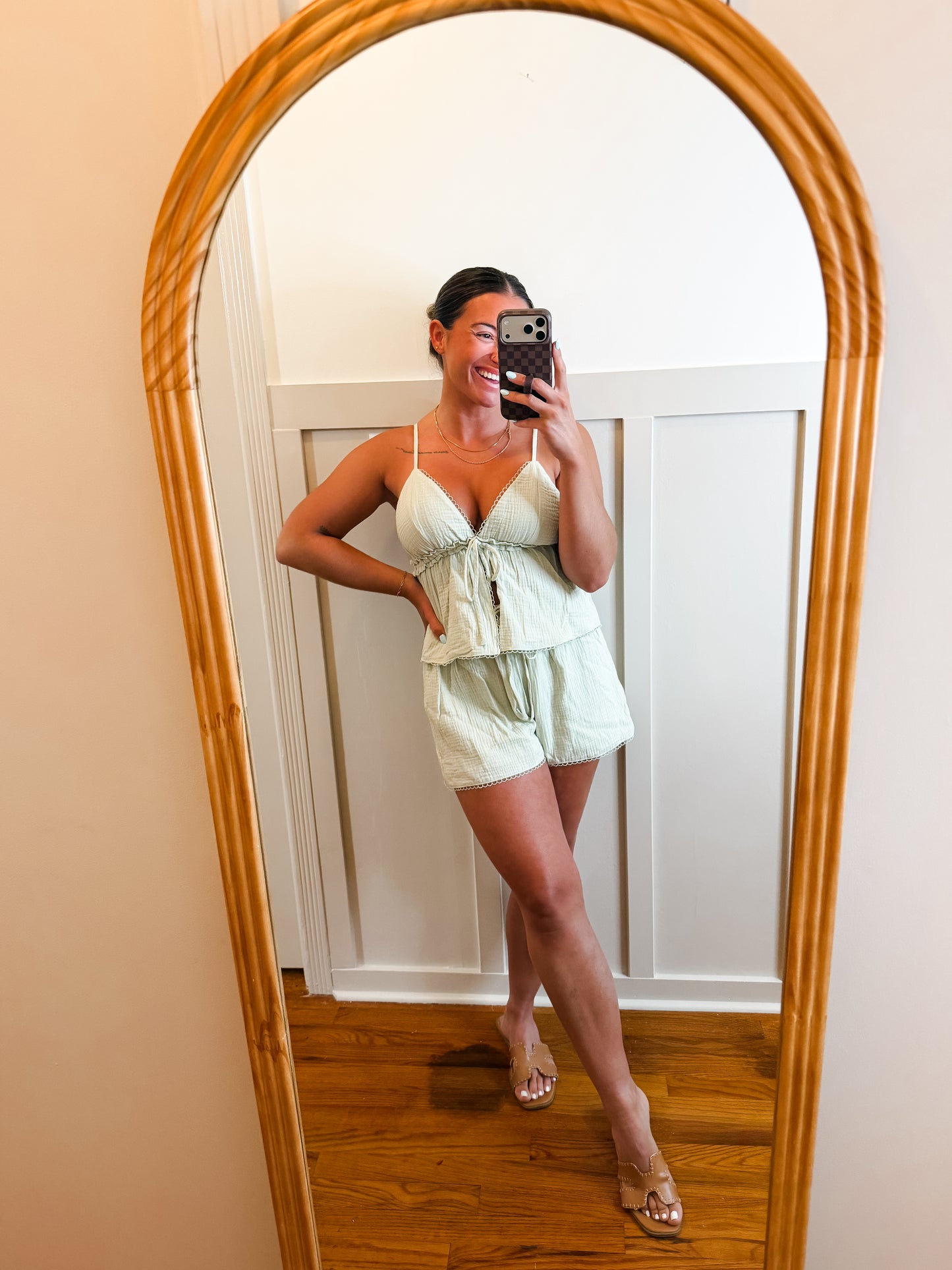 Mint Lace Cami & Short Set