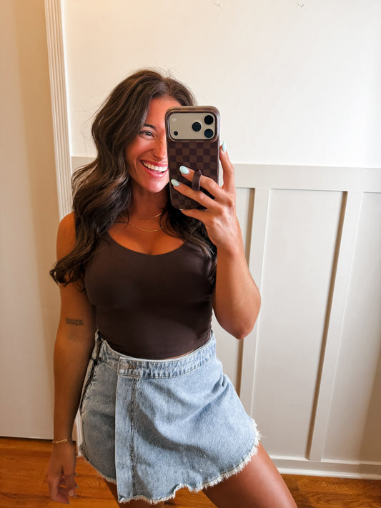 Espresso V Neck Yoga Top