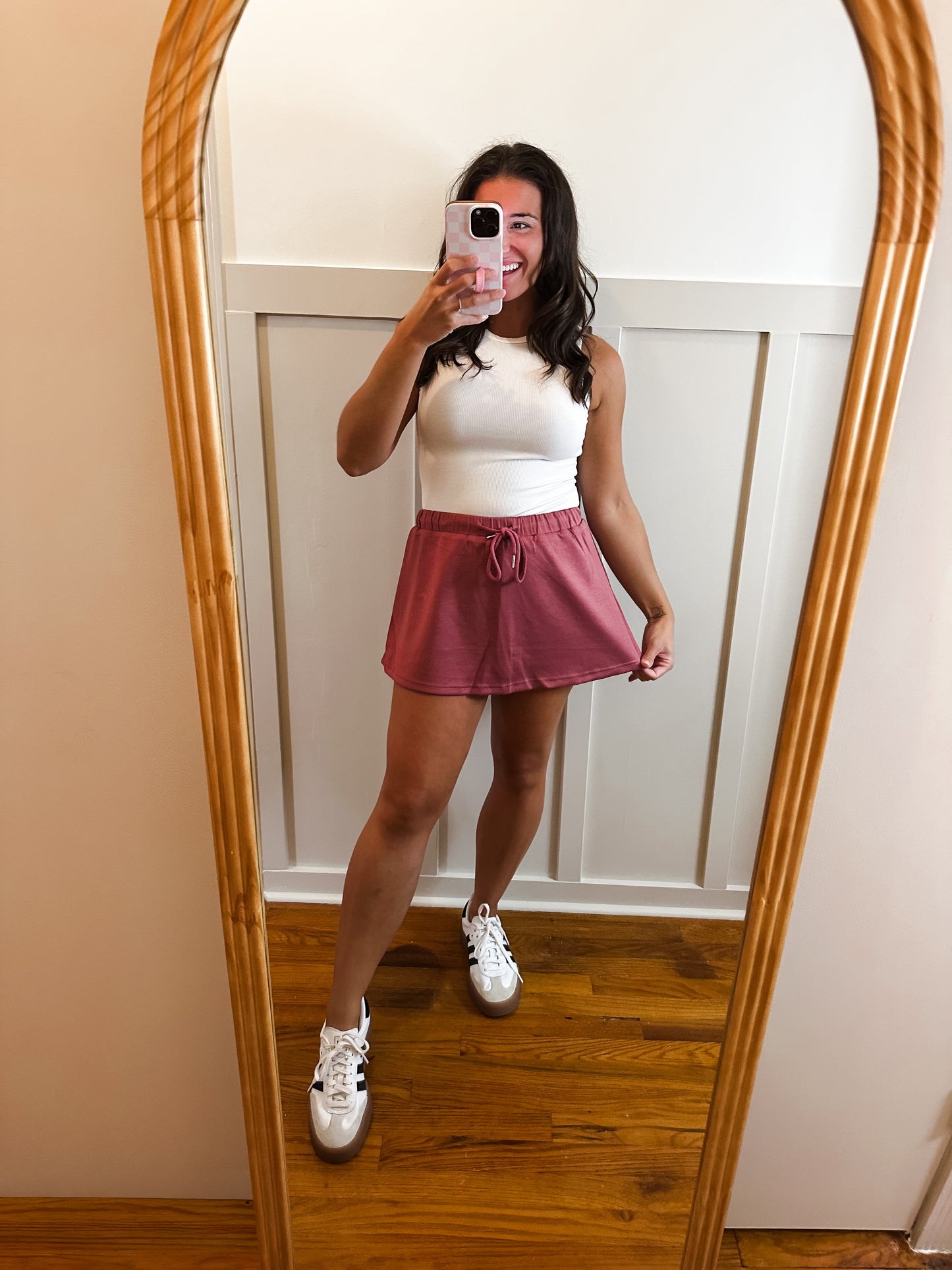 Dusty Rose Sweatshirt and Skort Set