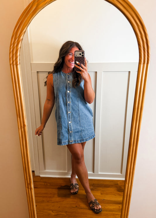 Mae Button Down Denim Dress