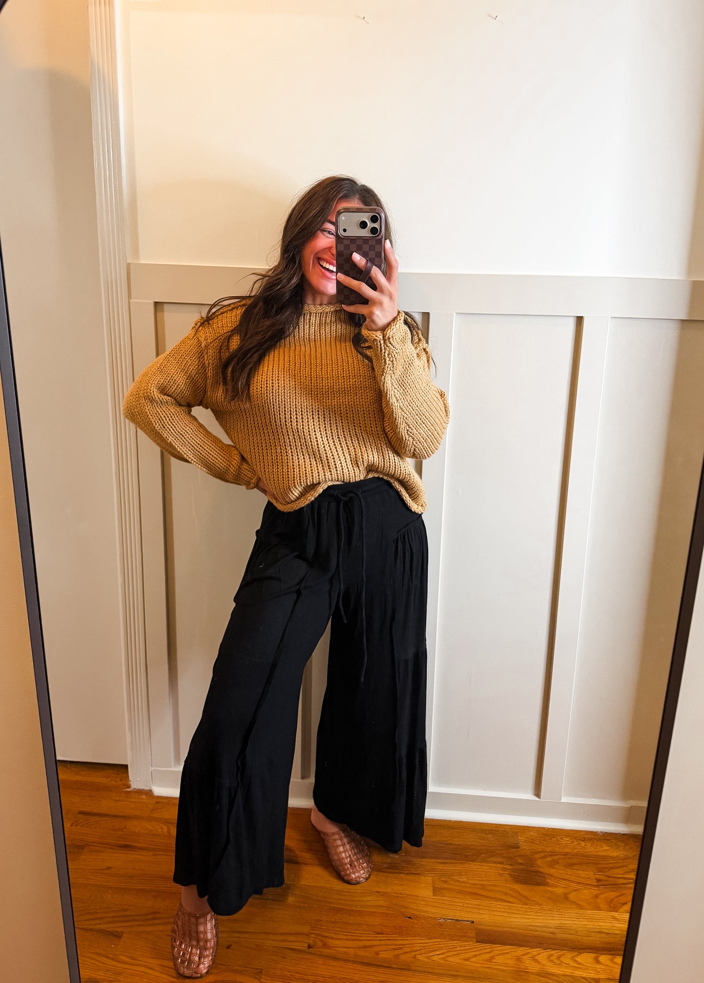 Rolled Collar Loose Knit Sweater