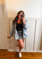 Black & Heather Gray Mid Rise Skort
