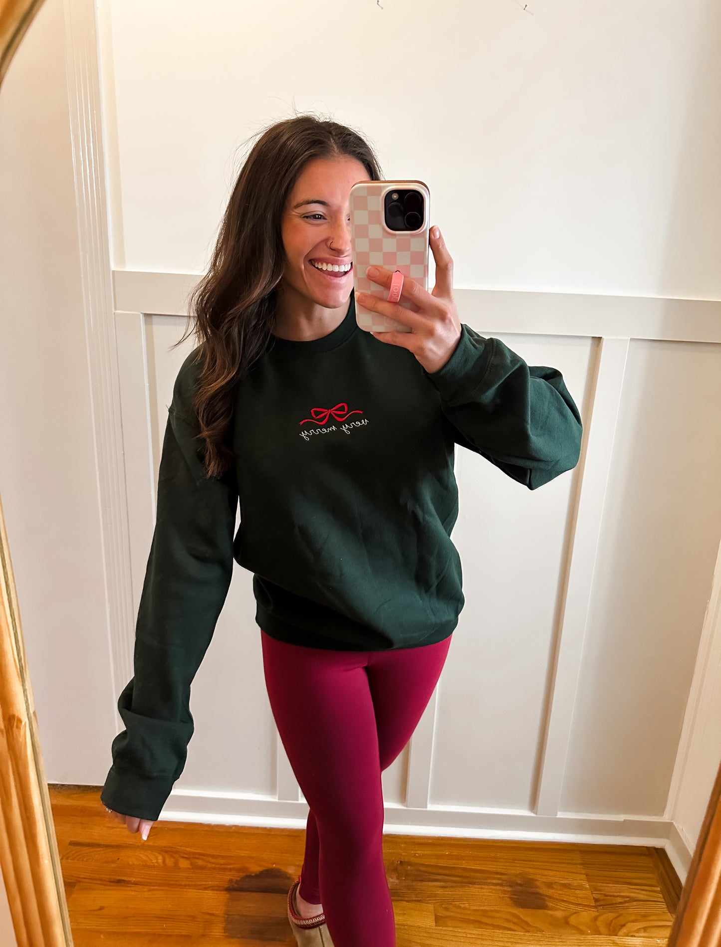 PRE-ORDER Very Merry with bow Embroidered CREWNECK
