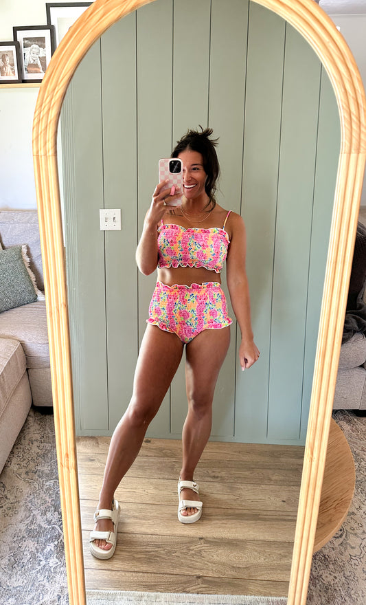 Ready to ship- AMALFI BLOOMS SWIM SET