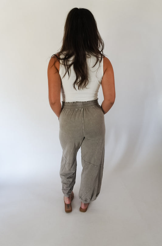 Coffee Mineral Wash Terry Butter Jogger