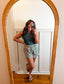 Pink and Olive Striped Knit Shorts
