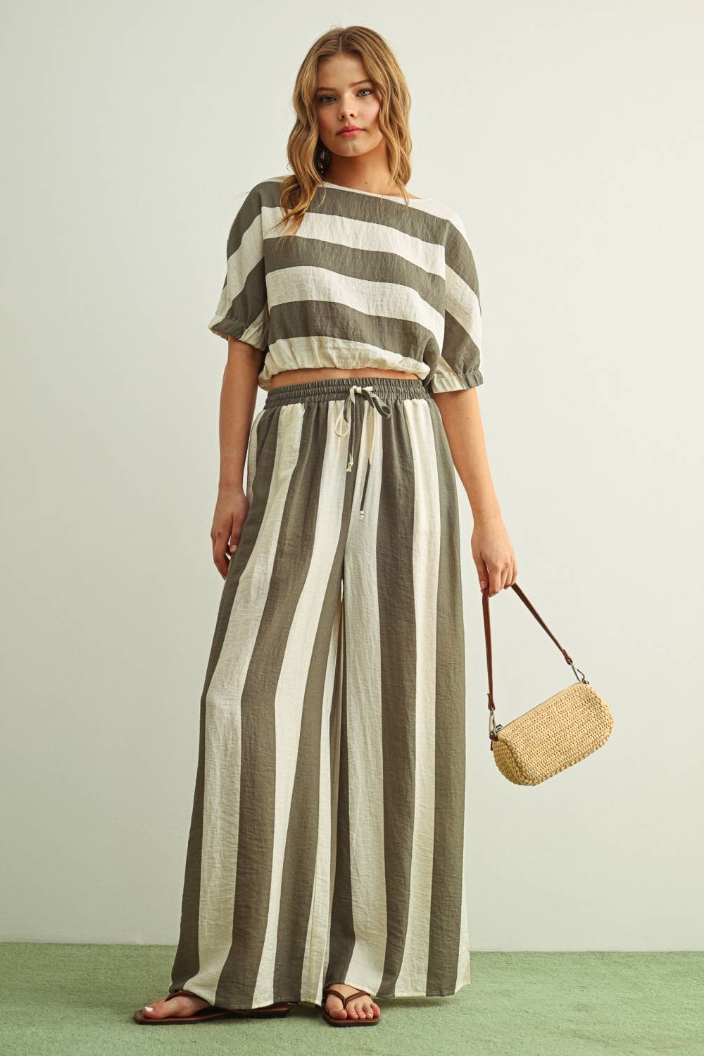Halle Stripe Wide Leg Trouser