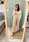 Waffle Knit Wide Leg Jumpsuit