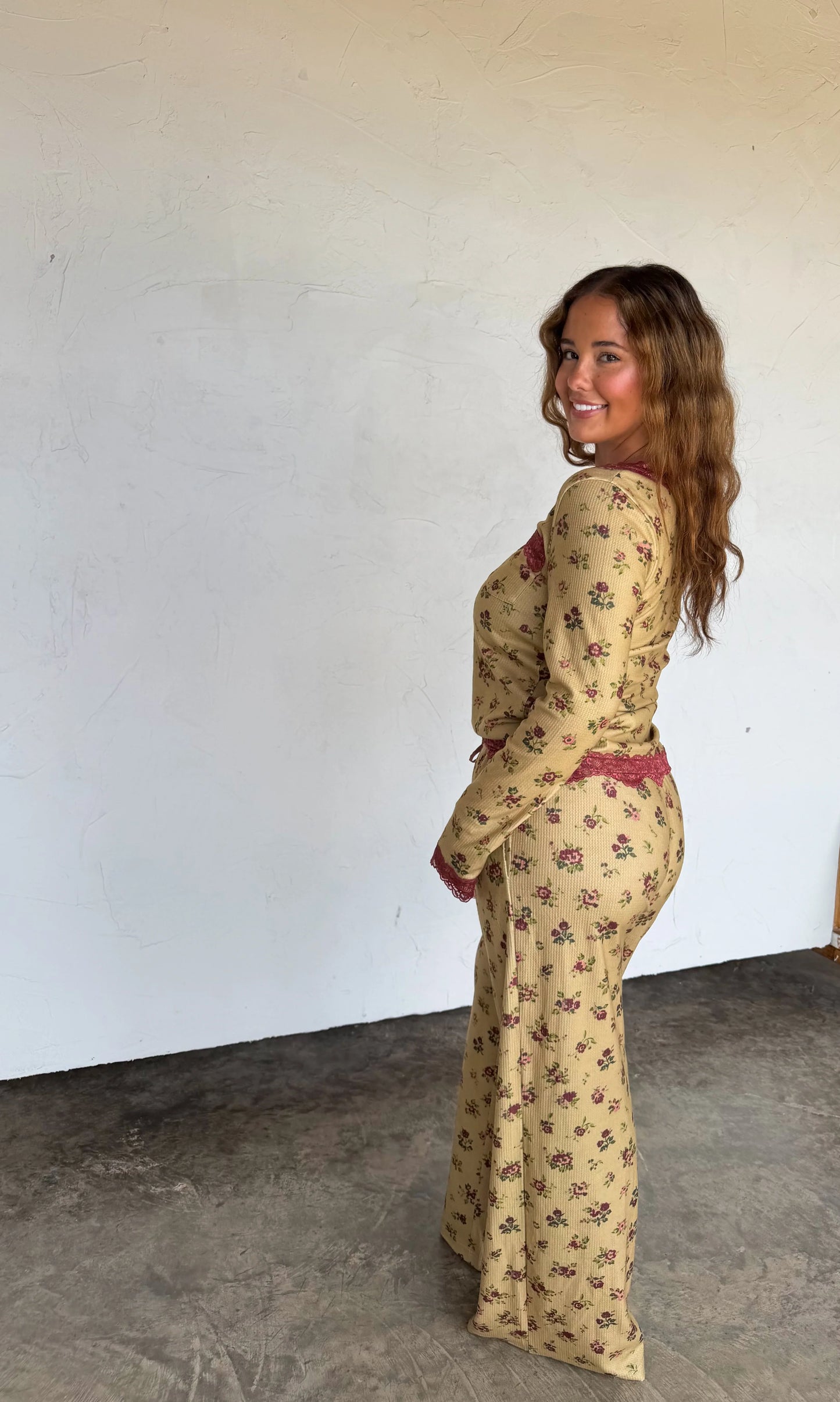 PREORDER- FLORAL & LACE WAFFLE PJS
