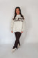 Brown 'PILATES & YOGA' Print Reversible Mockneck Sweatshirt