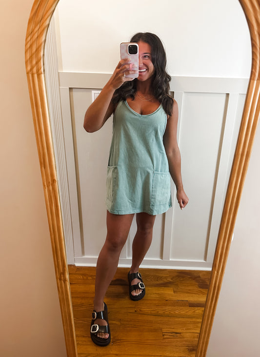Ivey Washed Mini Romper Dress