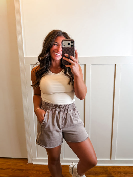Mocha Mineral Washed Terry Short