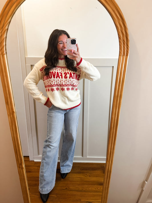 Santa’s Favorite Sparkle Knit Christmas Sweater