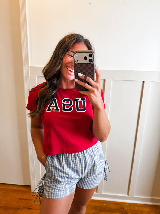 Red USA Baby Tee