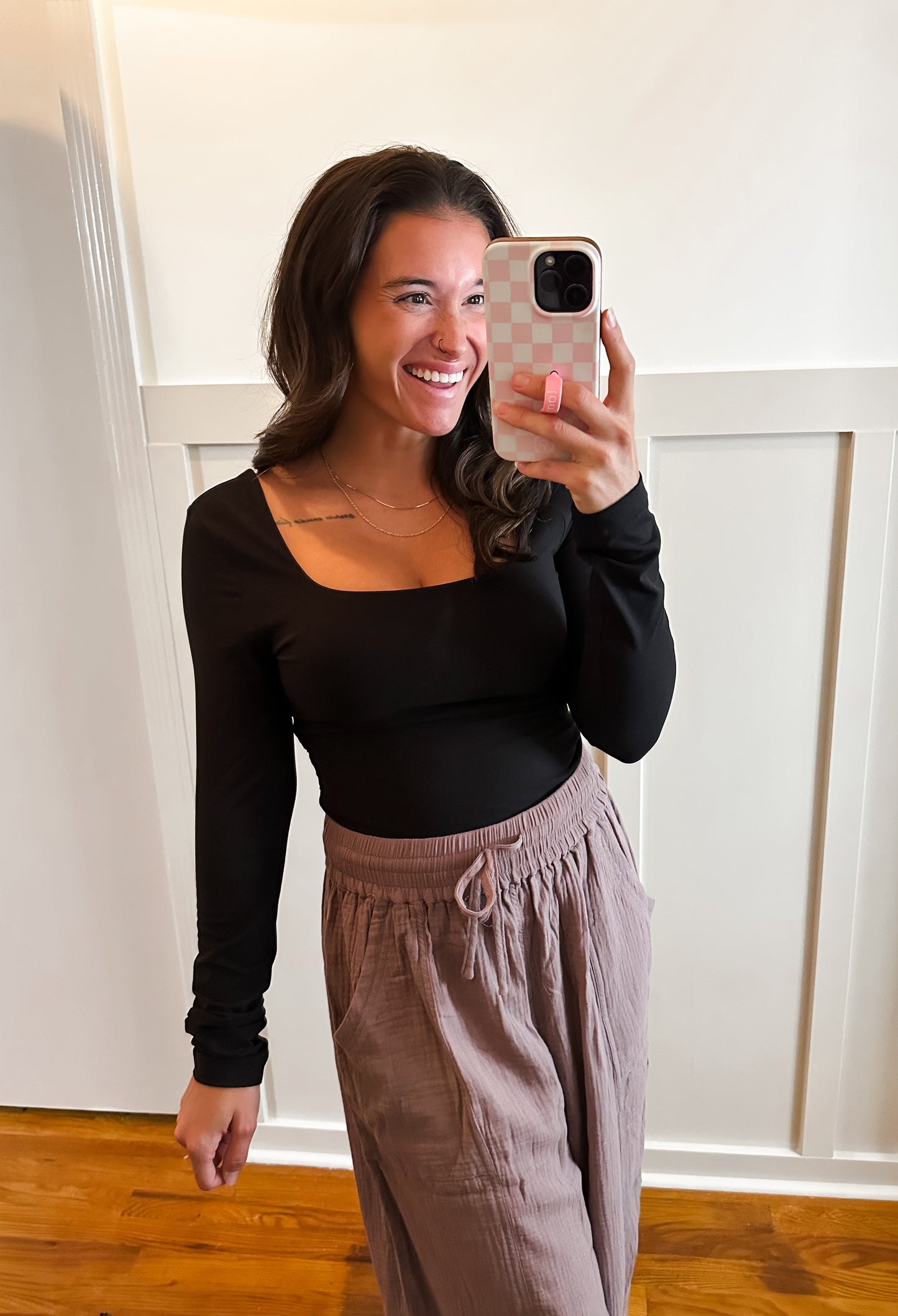 Buttery Soft Square Neck Long Sleeve Top