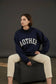 Navy 'MOTHER' Embroidered Mock Neck Sweatshirt