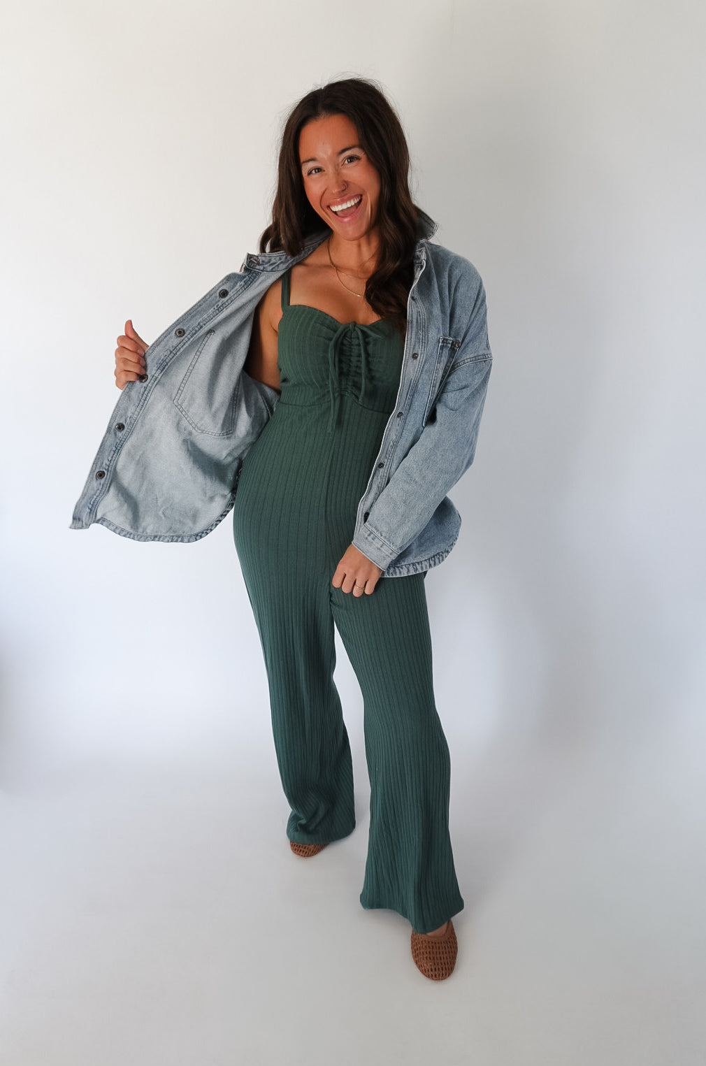 Sweetheart Ribbed Knit Jumpsuit