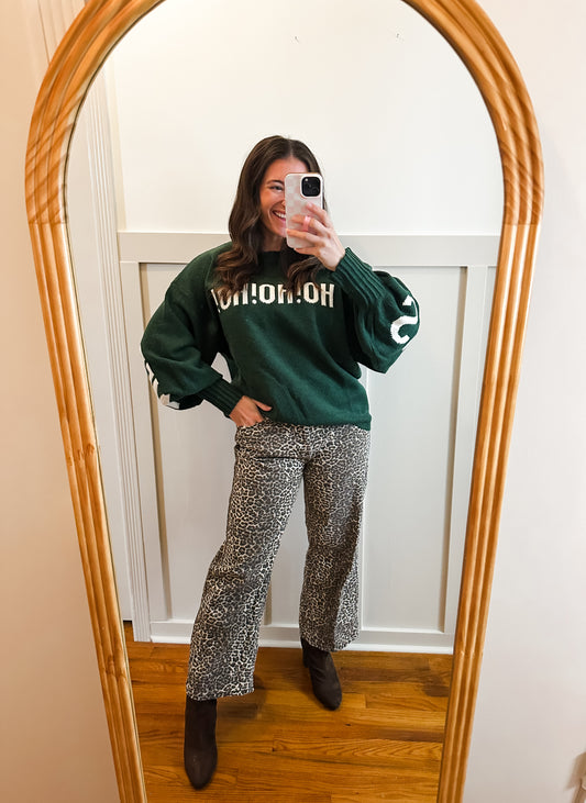 Green Ho! Ho! Ho! Merry Christmas Sweater