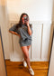 Black & Heather Gray Mid Rise Skort